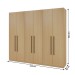 Guarda-Roupa Casal Infinity 6 Portas 3 Gavetas Nero Savana - Genialflex
