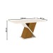 Mesa de Jantar 6 Lugares Alice com Vidro Nature/Off White/Linho - Panorama Móveis