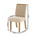 Mesa de Jantar 6 Lugares Alice com Vidro Nature/Off White/Linho - Panorama Móveis