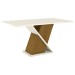 Mesa de Jantar 6 Lugares Alice com Vidro Nature/Off White/Linho - Panorama Móveis
