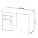 Mesa Escrivaninha Hall 1 Porta 1 Gaveta Carvalho/Branco - Artany