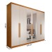 Guarda-Roupa Casal  Madalena 6 Portas 4 Gavetas 100% Mdf com Espelho Peroba/Off White - Panorama Móveis