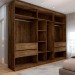 Guarda-Roupa Casal Madalena 6 Portas 4 Gavetas 100% Mdf com Espelho Brauna - Panorama Móveis