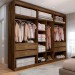 Guarda-Roupa Casal Madalena 6 Portas 4 Gavetas 100% Mdf com Espelho Brauna - Panorama Móveis