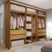 Guarda-Roupa Casal Madalena 6 Portas 4 Gavetas 100% Mdf Off White/Peroba - Panorama Móveis