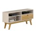 Rack para TV Até 50 Polegadas Huston 1 Porta Off White/Cinamomo - Valdemóveis