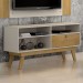 Rack para TV Até 50 Polegadas Huston 1 Porta Off White/Cinamomo - Valdemóveis