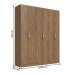 Guarda-Roupa Solteiro 6 Portas 2 Gavetas Wood Rp3624 - Decibal