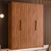 Guarda-Roupa Casal Attore 4 Portas 3 Gavetas Nogueira Touch - Demóbile
