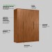 Guarda-Roupa Casal Attore 4 Portas 3 Gavetas Nogueira Touch - Demóbile