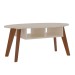 Mesa de Centro Diva 2 Nichos Off White/Cedro - Pnr Móveis