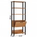 Estante para Livros Home Office 100% Mdf 1 Porta Freijó/Preto - Panorama Móveis