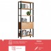 Estante para Livros Home Office 100% Mdf 1 Porta Freijó/Preto - Panorama Móveis
