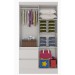 Guarda-Roupa Solteiro Chicago 4 Portas 2 Gavetas Flex Branco/Rosa - Panorama Móveis