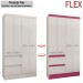 Guarda-Roupa Solteiro Chicago 4 Portas 2 Gavetas Flex Branco/Rosa - Panorama Móveis