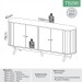 Balcão Buffet Premium 100% Mdf 4 Portas 1 Prateleira Freijó/Preto - Panorama Móveis