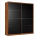 Guarda-Roupa Casal Belga 2 Portas 3 Gavetas Nogueira Touch/Preto Prime Tx - Demóbile