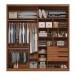 Guarda-Roupa Casal Belga 2 Portas 3 Gavetas Nogueira Touch/Preto Prime Tx - Demóbile