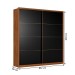 Guarda-Roupa Casal Belga 2 Portas 3 Gavetas Nogueira Touch/Preto Prime Tx - Demóbile