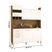 Cozinha Compacta Pratice 6 Portas 2 Gavetas Carvalho/Branco - Panorama Móveis