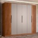 Guarda-Roupa Casal Atrice 6 Portas 6 Gavetas Nogueira Touch/Nude Prime Tx - Demóbile