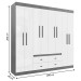 Guarda-Roupa Casal Dallas 8 Portas 4 Gavetas Castanho/Off White - Panorama Móveis