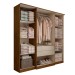 Guarda-Roupa Casal Kansas 4 Portas 2 Gavetas Castanho/Off White - Panorama Móveis