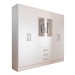 Guarda-Roupa Solteiro Vigo 6 Portas 3 Gavetas com Espelho Branco - Panorama Móveis
