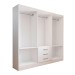 Guarda-Roupa Casal Vigo 6 Portas 3 Gavetas Branco - Panorama Móveis