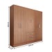 Guarda-Roupa Casal Vigo 6 Portas 3 Gavetas Cinamomo - Panorama Móveis
