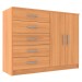 Cômoda Tulum 2 Portas 5 Gavetas Cinamomo - Panorama Móveis