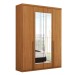 Guarda-Roupa Solteiro Melbourne 4 Portas 2 Gavetas com Espelho 100% Mdf Amêndoa Clean - Panorama Móveis