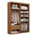 Guarda-Roupa Solteiro Melbourne 4 Portas 2 Gavetas com Espelho 100% Mdf Amêndoa Clean - Panorama Móveis