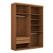 Guarda-Roupa Solteiro Melbourne 4 Portas 2 Gavetas com Espelho 100% Mdf Amêndoa Clean - Panorama Móveis