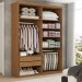 Guarda-Roupa Solteiro Melbourne 4 Portas 2 Gavetas com Espelho 100% Mdf Amêndoa Clean - Panorama Móveis