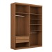 Guarda-Roupa Solteiro Melbourne 4 Portas 2 Gavetas 100% Mdf Amêndoa Clean/Branco - Panorama Móveis