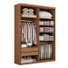 Guarda-Roupa Solteiro Melbourne 4 Portas 2 Gavetas 100% Mdf Amêndoa Clean/Branco - Panorama Móveis