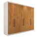 Guarda-Roupa Casal Guarujá 6 Portas 6 Gavetas 100% Mdf Off White/Peroba - Panorama Móveis