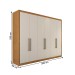 Guarda-Roupa Casal Guarujá 6 Portas 6 Gavetas 100% Mdf Peroba/Off White - Panorama Móveis