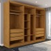 Guarda-Roupa Casal Guarujá 6 Portas 6 Gavetas 100% Mdf Peroba/Off White - Panorama Móveis