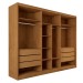 Guarda-Roupa Casal Guarujá 6 Portas 6 Gavetas 100% Mdf Peroba/Off White - Panorama Móveis