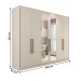 Guarda-Roupa Casal Guarujá 6 Portas 6 Gavetas com Espelho 100% Mdf Off White - Panorama Móveis
