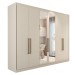 Guarda-Roupa Casal Guarujá 6 Portas 6 Gavetas com Espelho 100% Mdf Off White - Panorama Móveis
