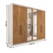 Guarda-Roupa Casal Guarujá 6 Portas 6 Gavetas com Espelho 100% Mdf Off White/Peroba - Panorama Móveis