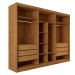 Guarda-Roupa Casal Guarujá 6 Portas 6 Gavetas com Espelho 100% Mdf Peroba - Panorama Móveis