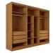 Guarda-Roupa Casal Guarujá 6 Portas 6 Gavetas com Espelho 100% Mdf Peroba - Panorama Móveis
