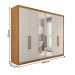 Guarda-Roupa Casal Guarujá 6 Portas 6 Gavetas com Espelho 100% Mdf Peroba/Off White - Panorama Móveis