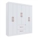 Guarda-Roupa Casal Santiago 6 Portas 2 Gavetas Branco - Doripel