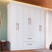 Guarda-Roupa Casal Santiago 6 Portas 2 Gavetas Branco - Doripel
