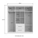 Guarda-Roupa Casal Santiago 6 Portas 2 Gavetas Branco - Doripel